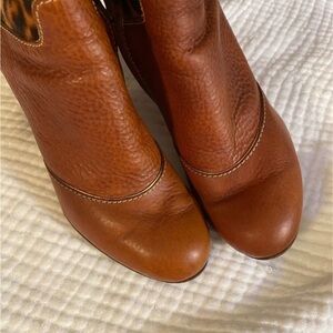 Rare Vintage Dolce & Gabbana Leather and Pony Hair Brown leather Animal Print 37